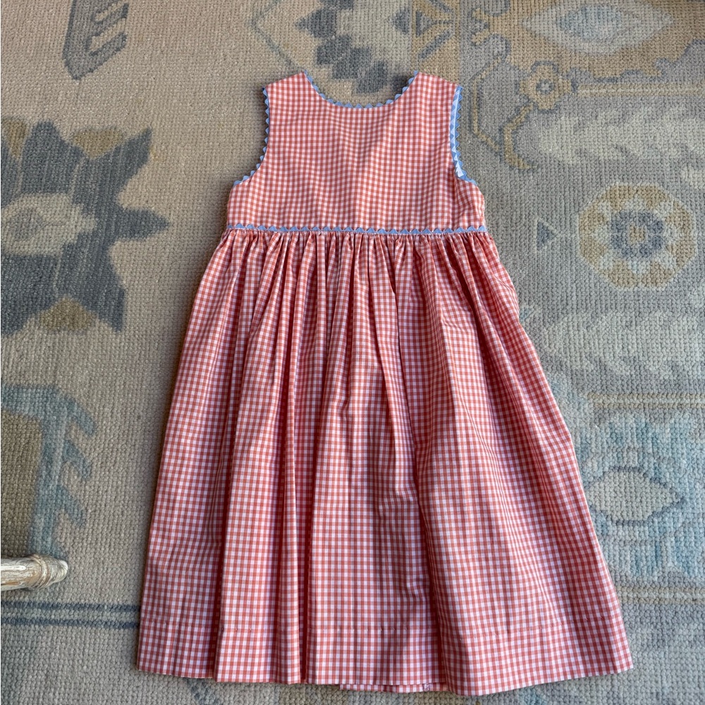bella bliss orange Gingham Kids Dress